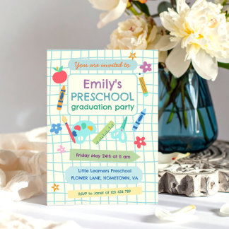 Invitación Foto de la fiesta de graduación de preescolar