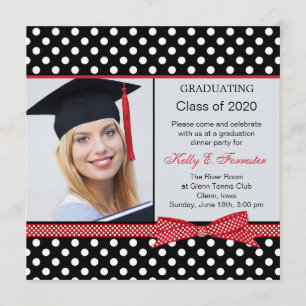 Invitación Foto de la fiesta de graduación de un punto de pol