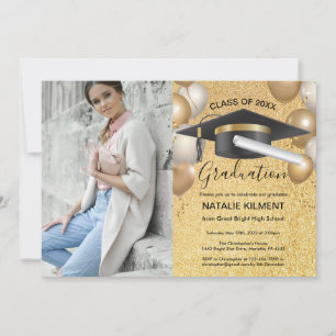 Invitación Foto de la fiesta de graduación del título de lice