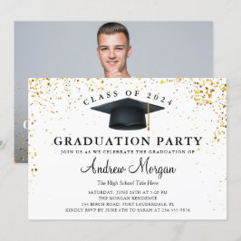Invitación Foto de la fiesta de graduación del título de Purp