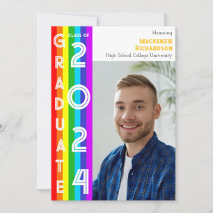 Invitación Foto de la fiesta de graduación LGBT del arcoíris