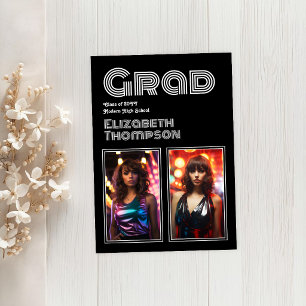Invitación Foto de la fiesta de graduación Retro Disco