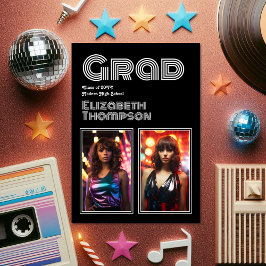 Invitación Foto de la fiesta de graduación Retro Disco