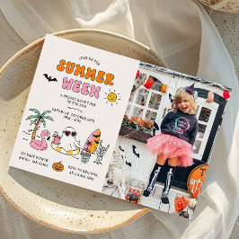 Invitación Foto de la fiesta de Halloween en la piscina de Su