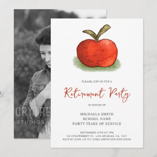 Invitación Foto de la fiesta de jubilación de la manzana de l
