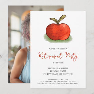 Invitación Foto de la fiesta de jubilación de la manzana de l