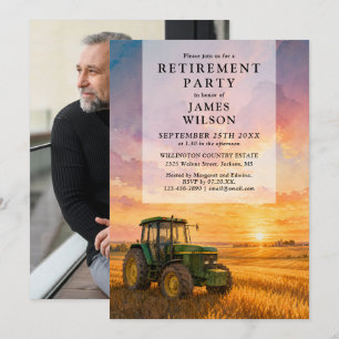 Invitación Foto de la fiesta de jubilación del tractor del ag