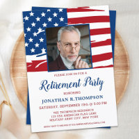 Foto de la fiesta de retiro militar con bandera es