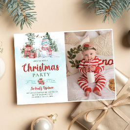 Invitación Foto de la fiesta navideña de los navidades Snowma