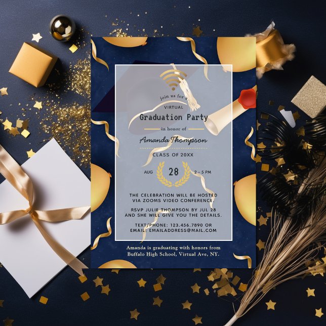 Invitación Foto de la fiesta virtual de graduación (Subido por el creador)