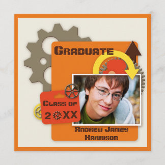 Invitación Foto de la graduación de los engranajes de Guay