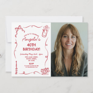 Invitación Foto de la mano caprichosa de la fiesta de cumplea