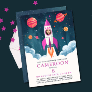 Invitación Foto de la misión espacial de la astronauta del co