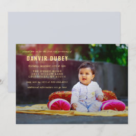 Invitación Foto de la Primera Ceremonia de Arroz de Annaprash