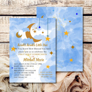 Invitación Foto de la primera comunión: Pequeña estrella de T