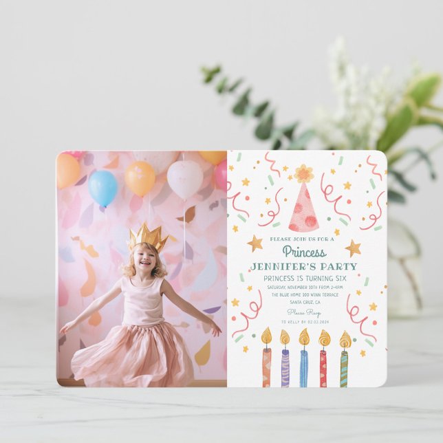 Invitación Foto de la princesa linda fiesta de cumpleaños del (Subido por el creador)