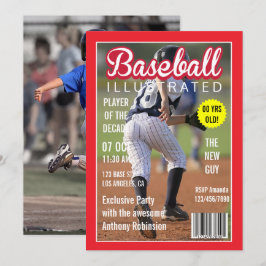 Invitación Foto de la revista Celebrity Baseball Birday Party
