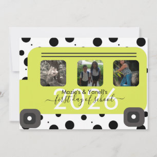 Invitación Foto de la ventana del primer día de clase del aut