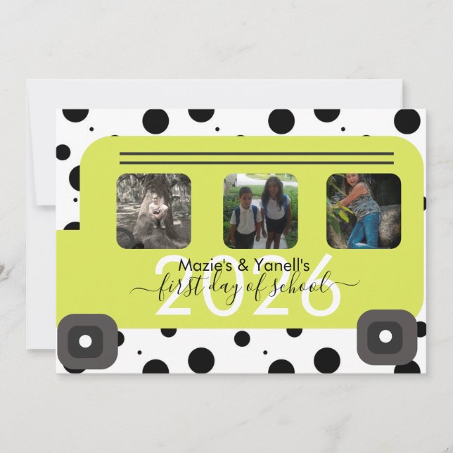 Invitación Foto de la ventana del primer día de clase del aut (Anverso)