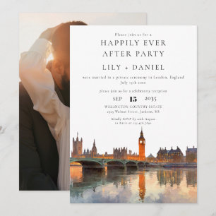 Invitación Foto de Londres de boda de Happily Ever After