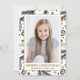 Invitación Foto de los Navidades de Pines Blancos Oro de moda