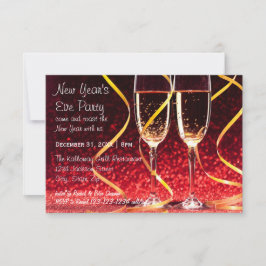 Invitación Foto de los vidrios de Champán - fiesta de Noche