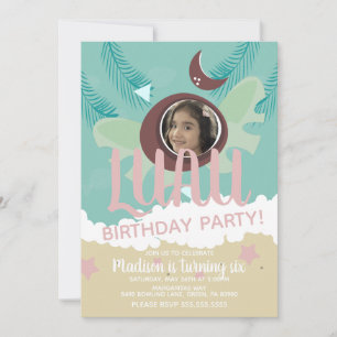 Invitación Foto de Luau de Coco Cumpleaños Tropical