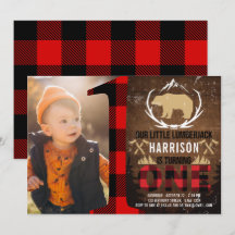 Foto de Lumberjack First Birday Wood Plaid