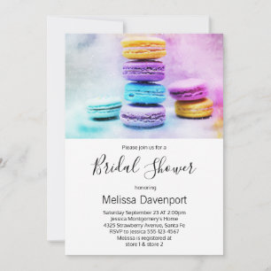 Invitación Foto de Macarons Coloridos Bridal Shower