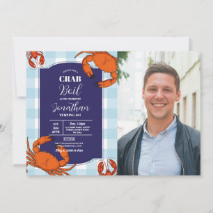 Invitación Foto de mariscos de la Marina del partido de cumpl