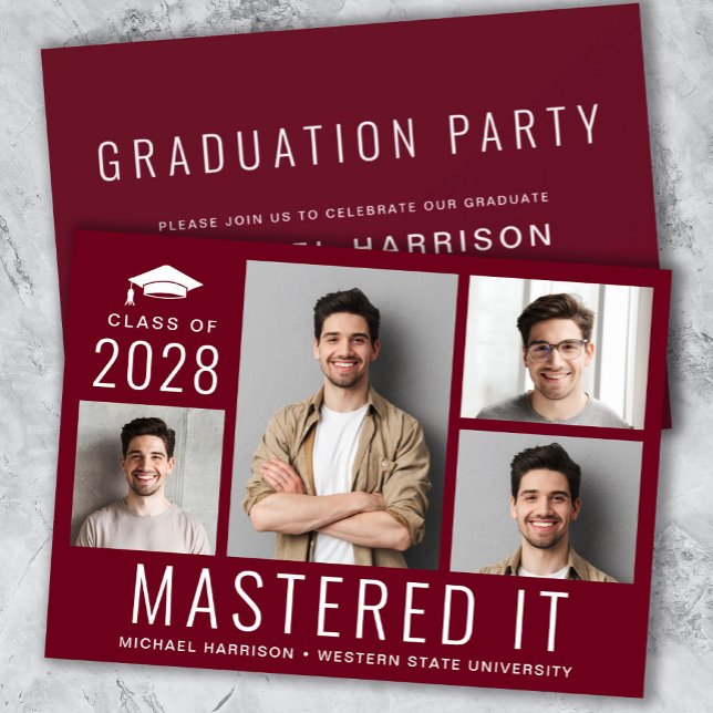 Invitación Foto de máster Partido de Graduación de Borgoña (Subido por el creador)