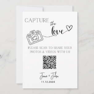 Invitación Foto de matrimonio personalizado Rótulo de código 