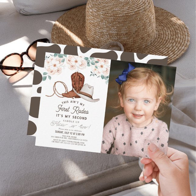 Invitación Foto de mi primera chica de rodeo en segundo cumpl (Subido por el creador)