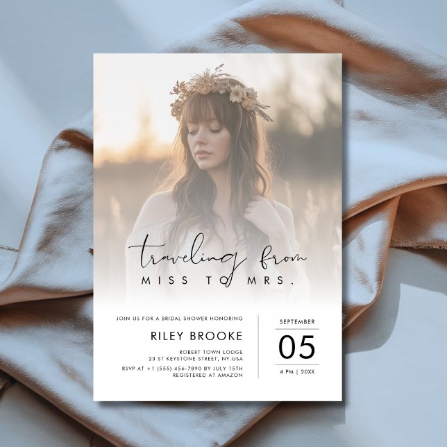 Invitación Foto De Miss To Mrs Boho Floral Bridal Shower (Subido por el creador)