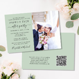 Invitación Foto de moda Código QR Recepción de boda de sabios
