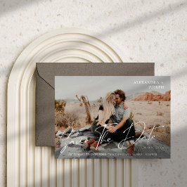 Invitación Foto de Moda moderna Larga fecha Guardar la fecha 