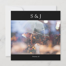 Invitación Foto de Moda negra elegante Minimalista de plaza m