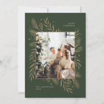 Foto de Navidad de familia de color verde oscuro d