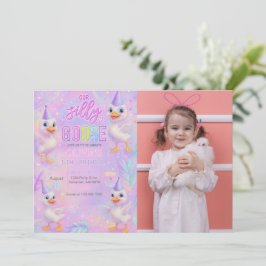 Invitación Foto de Neon Pastel Silly Goose Cumpleaños
