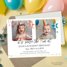Foto de niños con cumpleaños doble