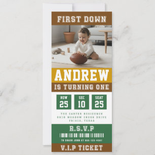 Invitación Foto de niños Cumpleaños número uno Entrada de fút