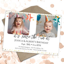 Foto de niños de cumpleaños doble