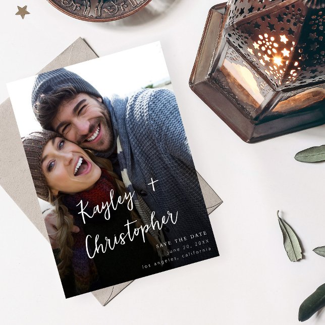 Invitación Foto de nombre moderno Moda vertical Guardar la fe (Subido por el creador)