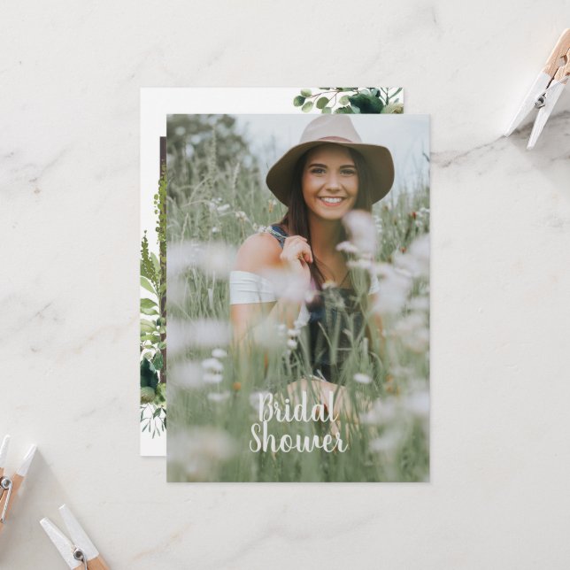 Invitación Foto de novia de maderas rusas (Anverso/Reverso In Situ)