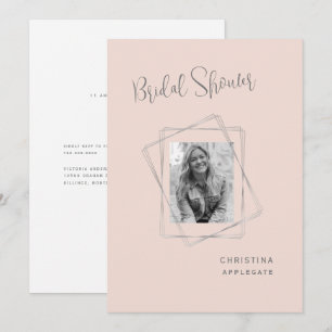 Invitación Foto de novia negra y blanca ducha de matrimonio R