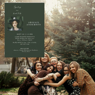Invitación Foto de novia verde que estropea nuestra futura du