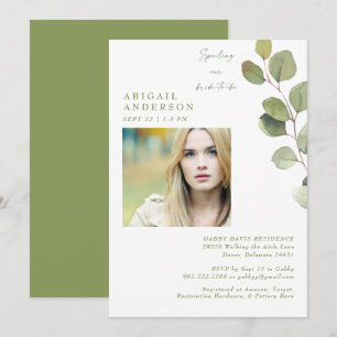 Invitación Foto de novia verde que estropea nuestra futura du