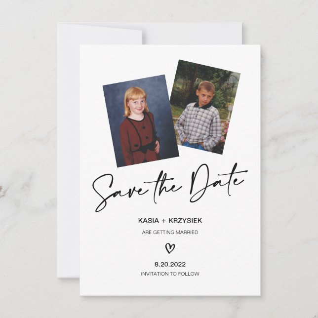 Invitación Foto de novios para guardar la fecha (Anverso)
