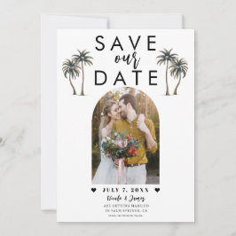 Invitación Foto de Palma Tropical para Boda Save the Date