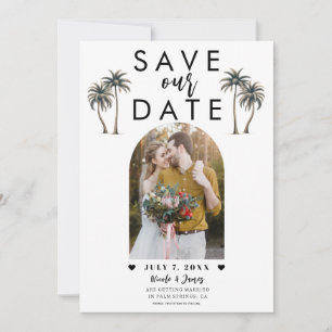 Invitación Foto de Palma Tropical para Boda Save the Date